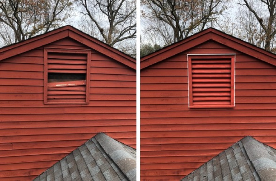 Slide 2: Gable vent replacement not only improves the look of the building, but keeps rodents and insects out as well